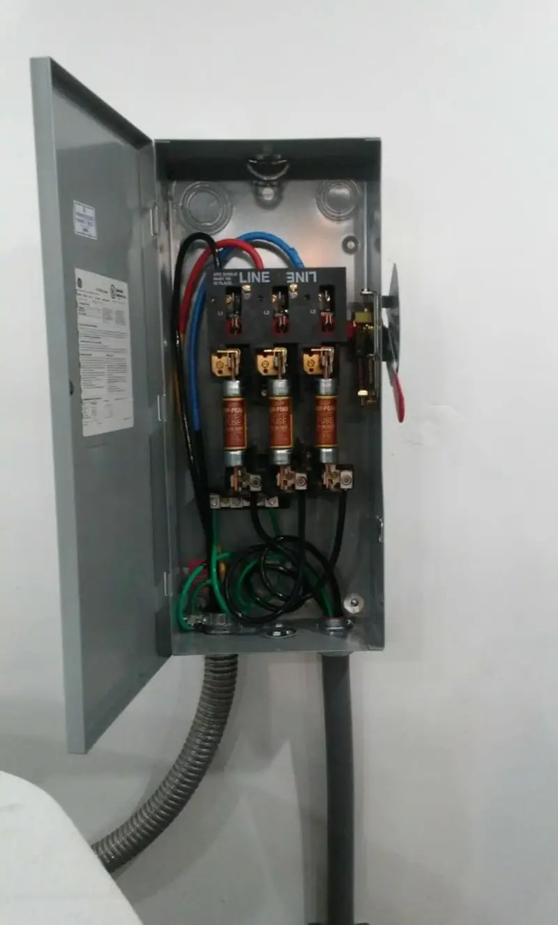 Three-phase disconnect switch installed for Electrical Wiring & Rewiring in Centennial